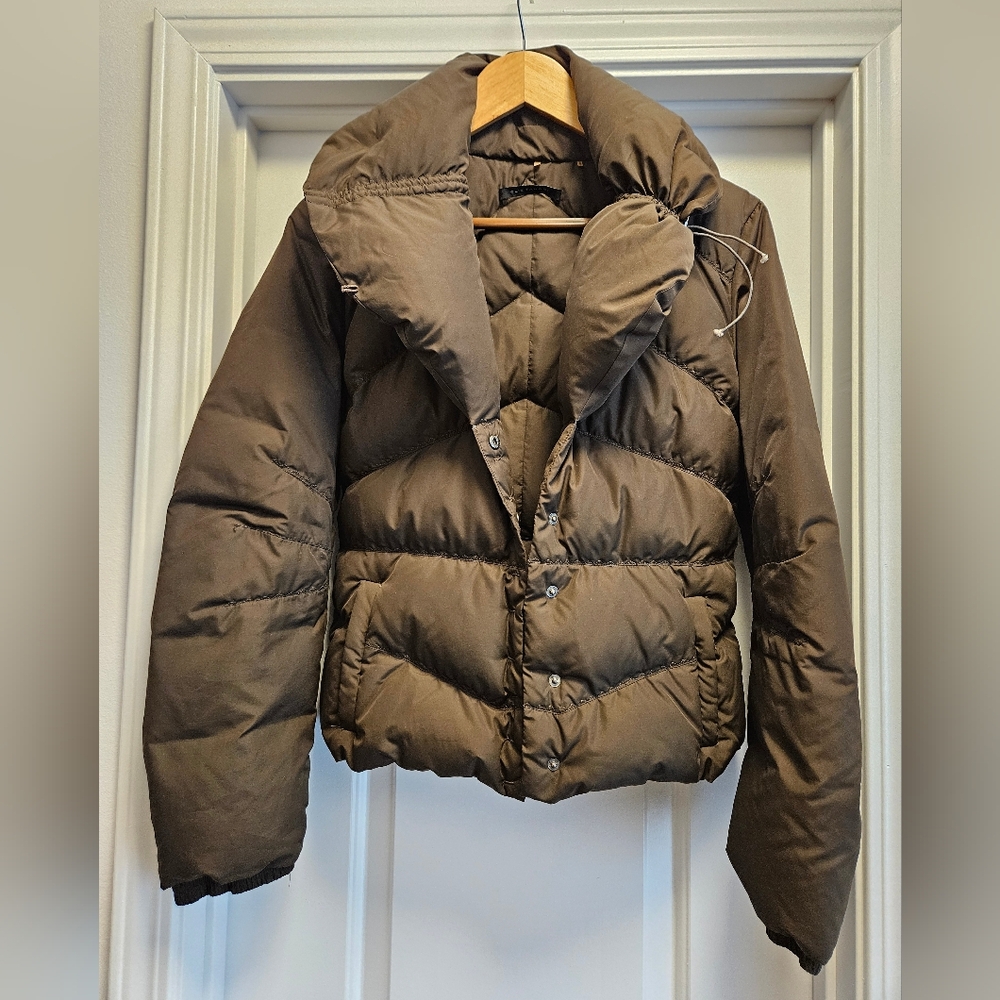 Elie Tahari Brown Down Puffer Jacket